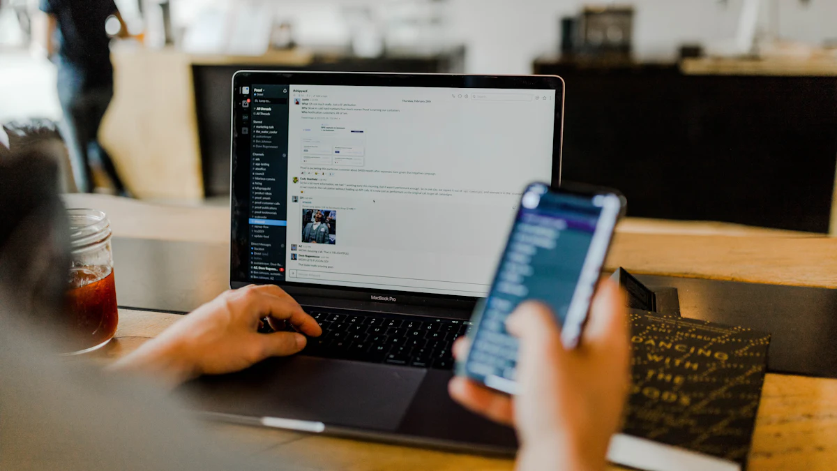 Garage customer booking online using a laptop and phone